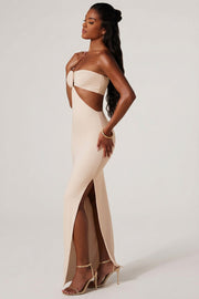 Oh Polly Juniper 7274 robe longue ivoire bandeau