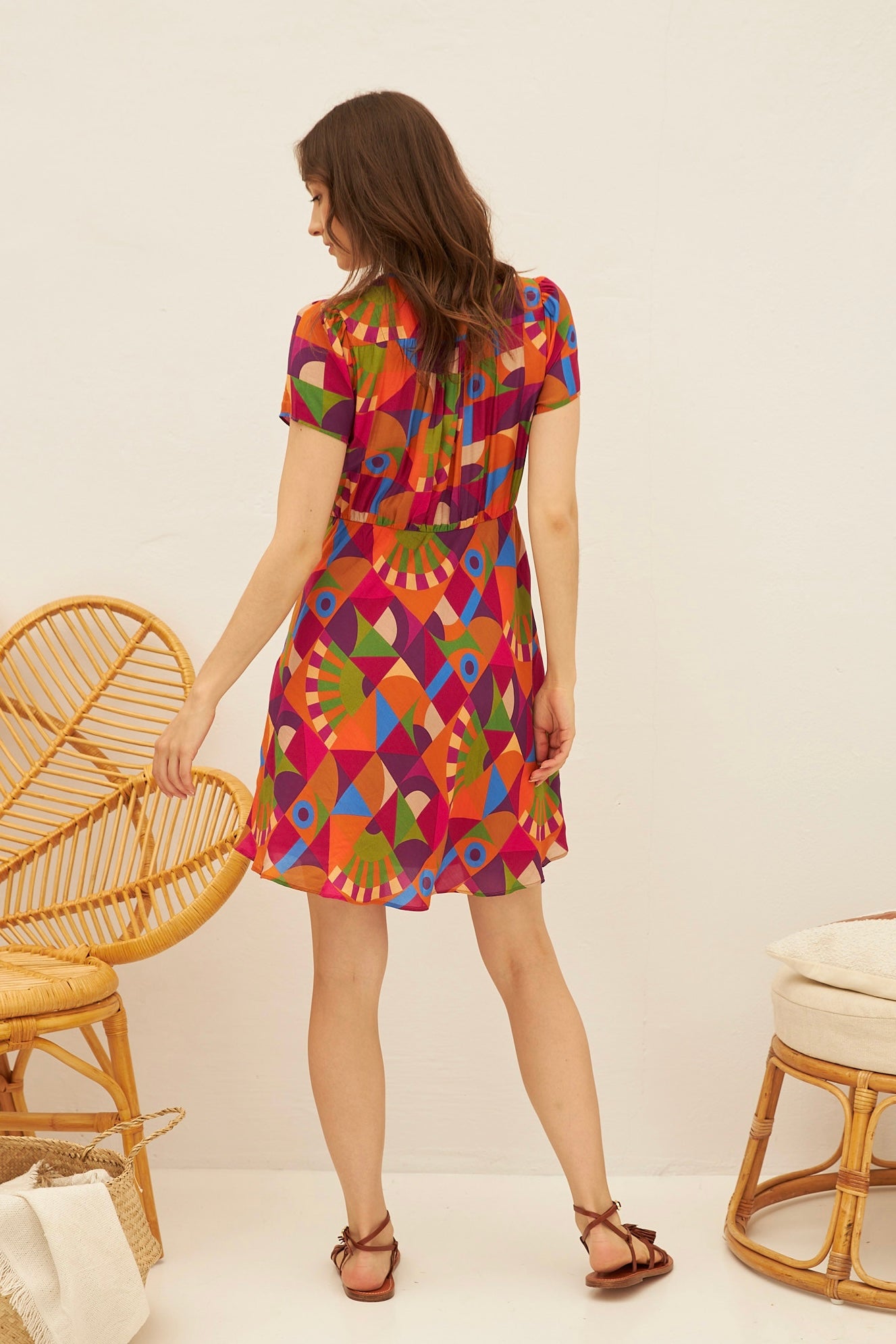 Chicosoleil Flora robe courte toucan satin viscose