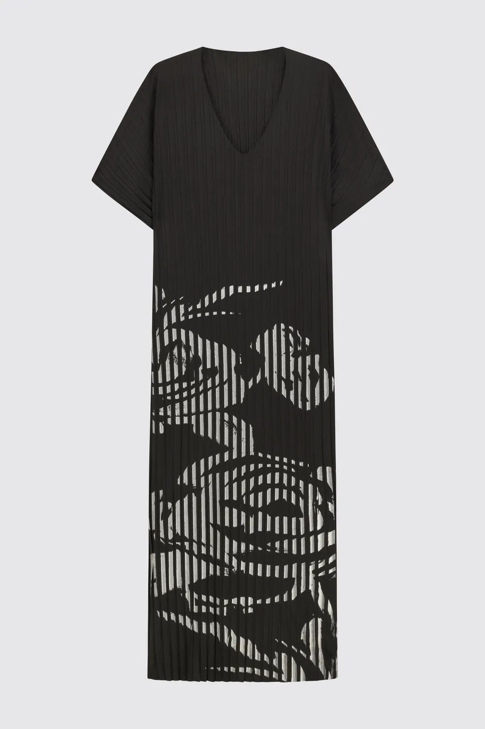 Liviana Conti Galatea robe plissée noire imprimé rose
