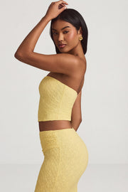 Oh Polly Tops Tamia top bustier Pastel Yellow dentelle