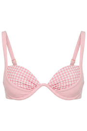 Oh Polly Swim Luana haut de bikini rose vichy à armatures