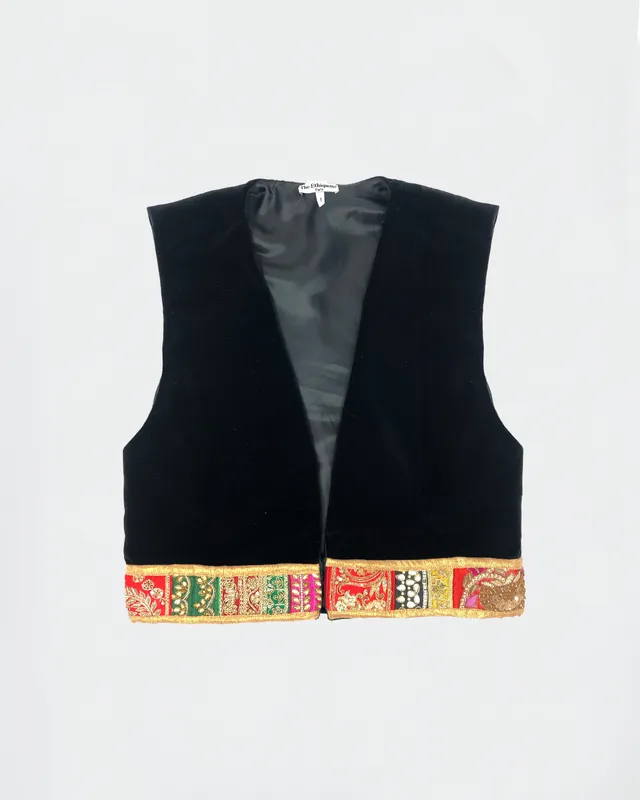 The Ethiquette Raspoutine veste velours broderie 41 cm