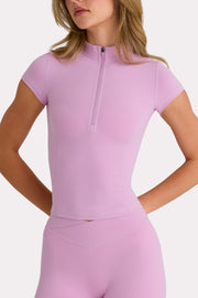 Bo+Tee Soft Active Quarter-Zip top sport sweet pink