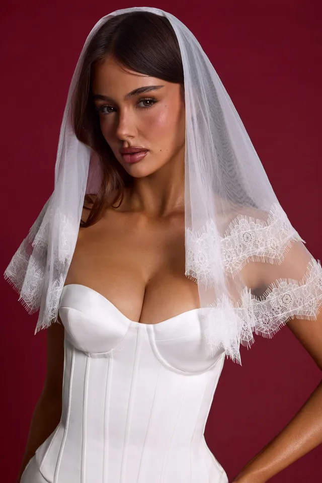 Oh Polly Trixie Voile Blanc Dentelle Tulle Taille Unique