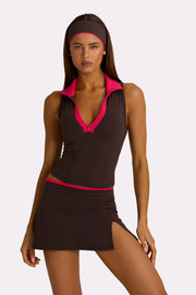 Oh Polly Bo+Tee débardeur truffle col zippé sport