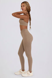 Oh Polly BT2233 Legging Mocha Marl Mi-Taille Foncé