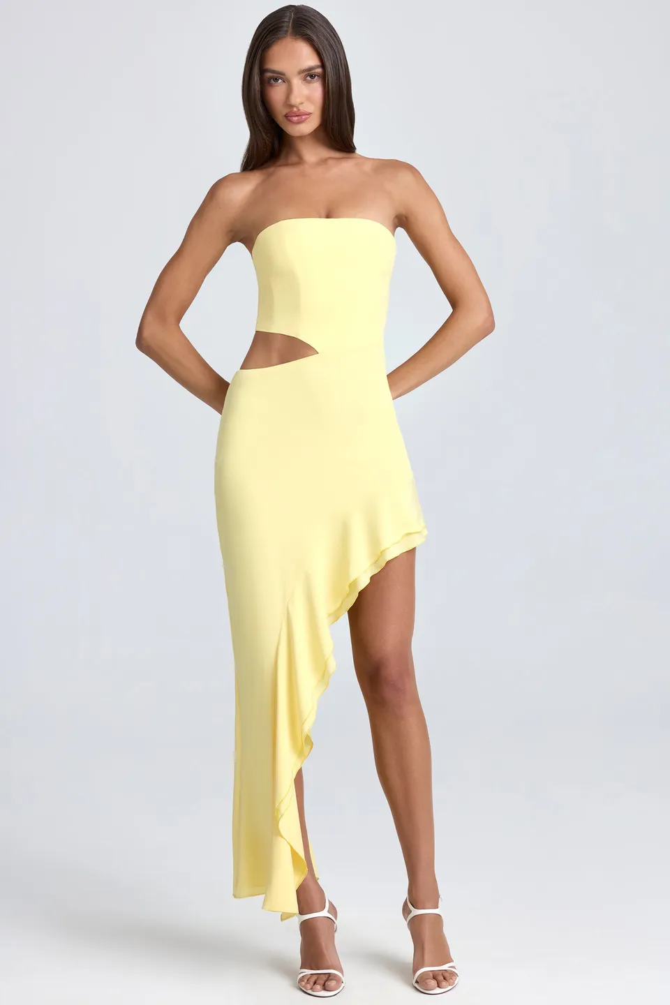 Oh Polly Acelynn 9131 robe maxi jaune citron