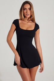Oh Polly Marina 6046 robe mini noire dos ouvert