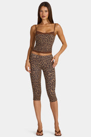 Oh Polly Trousers Legging Capri Léopard Modal Taille Basse
