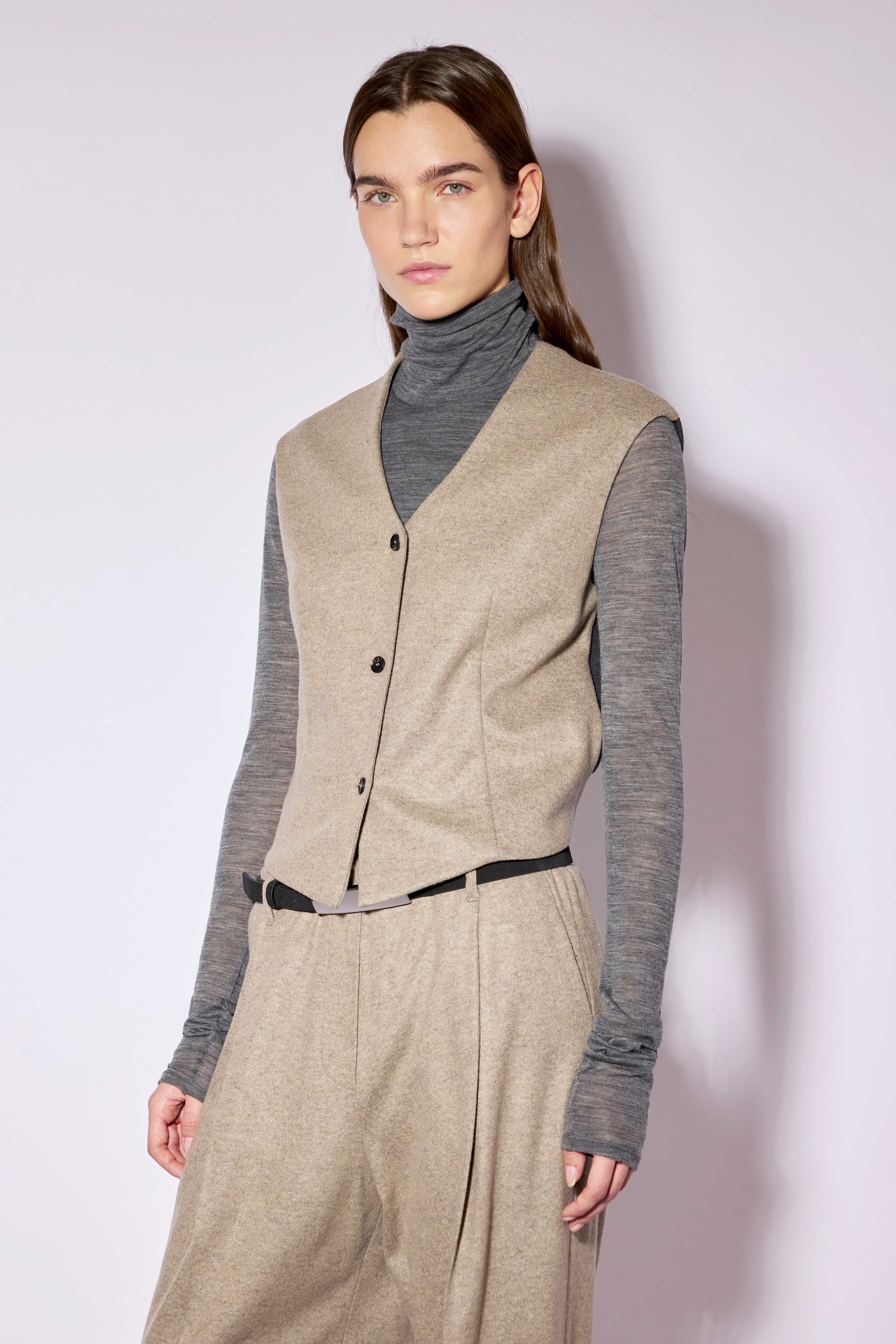 Liviana Conti Gilet Cooper tailleur cachemire marron 42