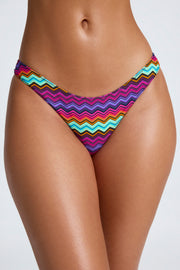 Oh Polly Swim Bas Bikini Cheeky Multi Print Zigzag