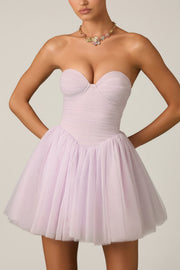 Oh Polly Dottie robe mini corset tulle lilas bustier