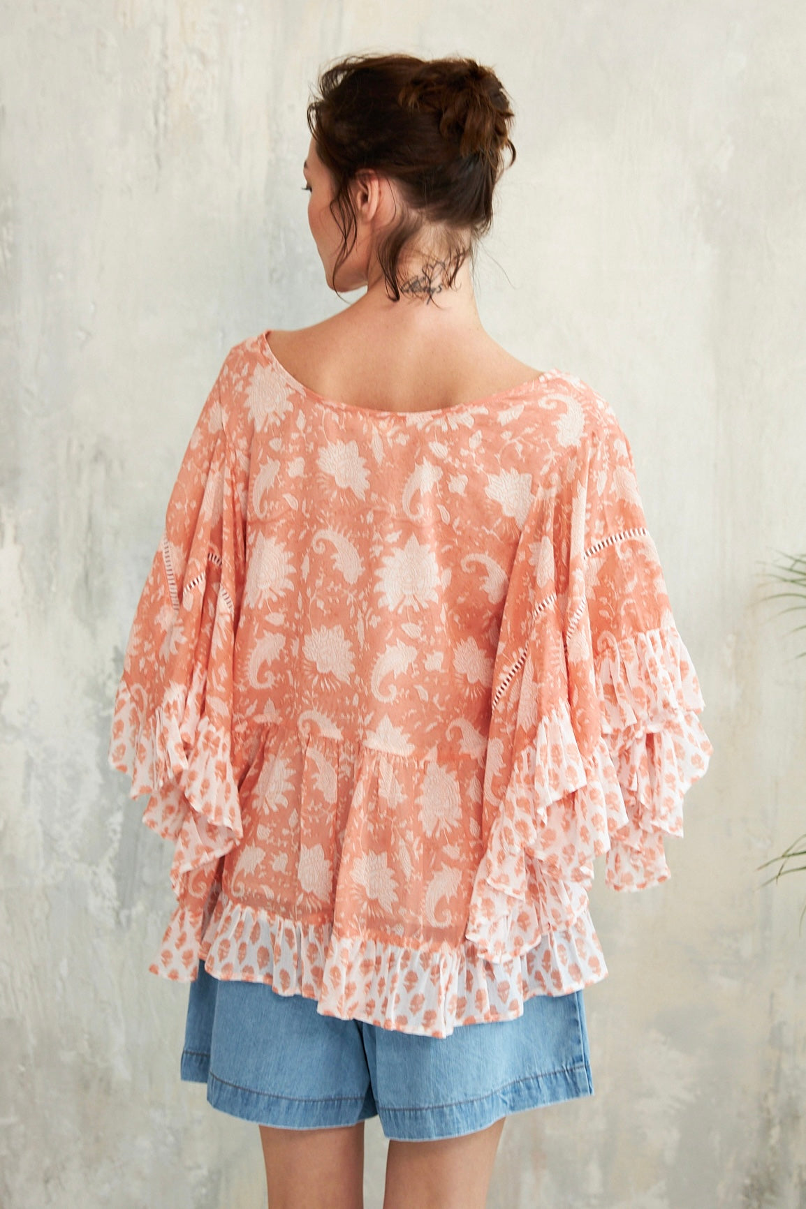 Chicosoleil Pegan top bohème rouge S/M 100% coton