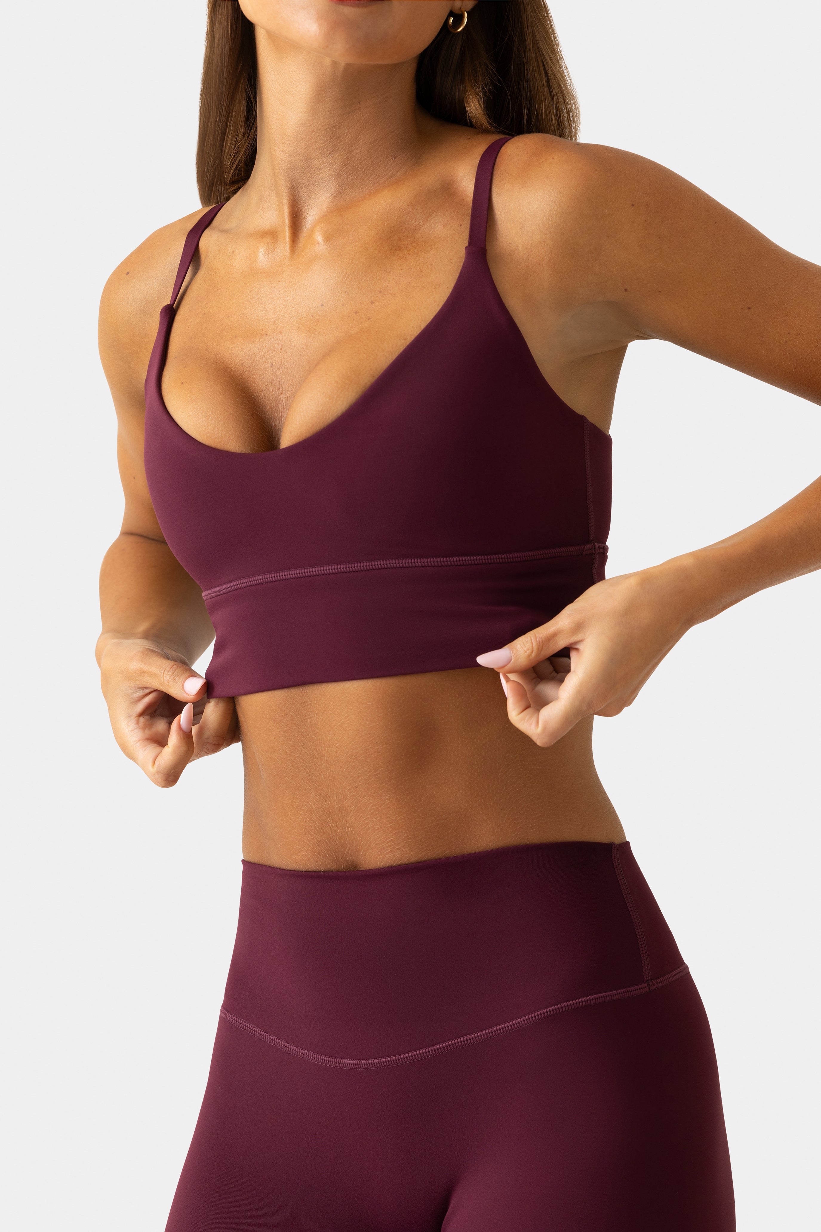 Oh Polly Bo+Tee brassière sport col rond plum stretch