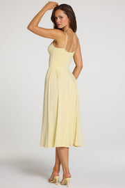 Oh Polly Dresses Livia robe midaxi jaune pastel modal dentelle