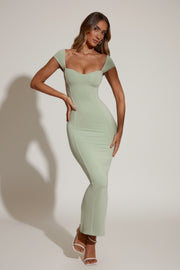 Oh Polly Dolcezza 5849 robe longue vert sauge modal