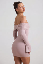 Oh Polly Thais robe mini moulante taupe modal cachemire