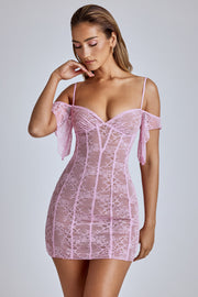 Oh Polly Eleonora 8020 robe dentelle mini rose bébé col V