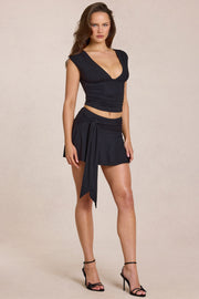 Oh Polly Evelique jupe-short noir mi-haute mini