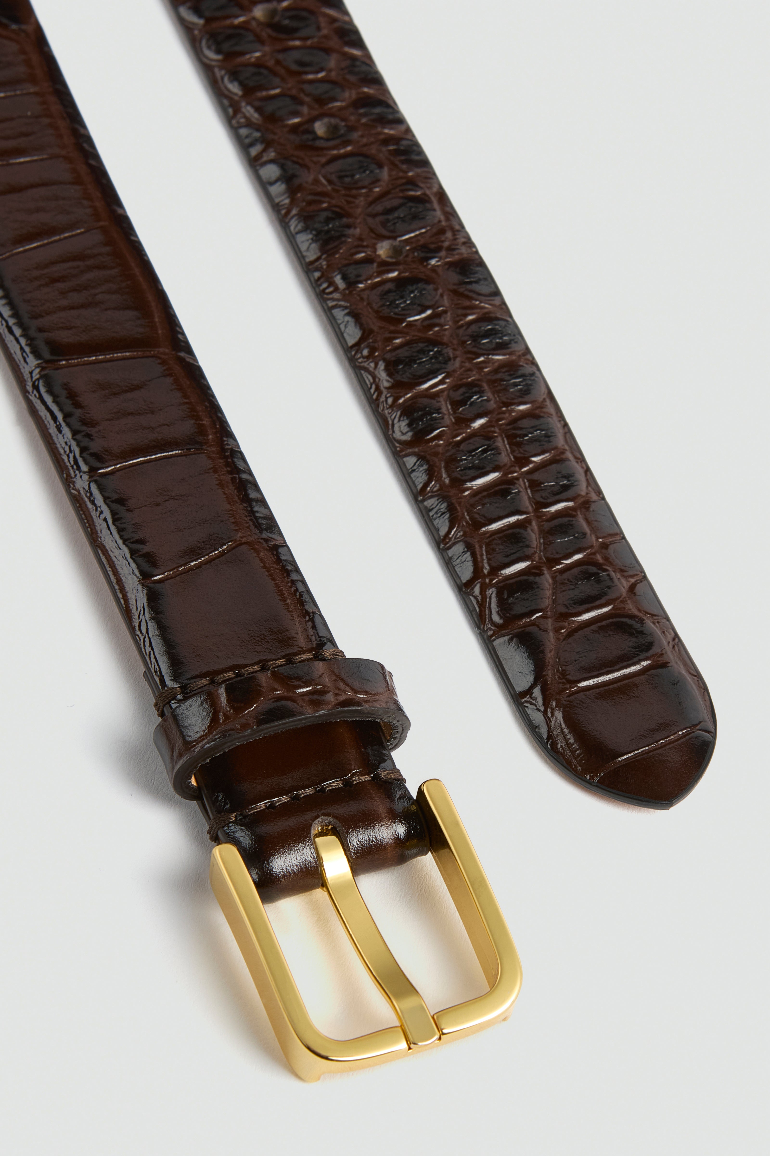Liviana Conti Octavia ceinture cuir croco cacao