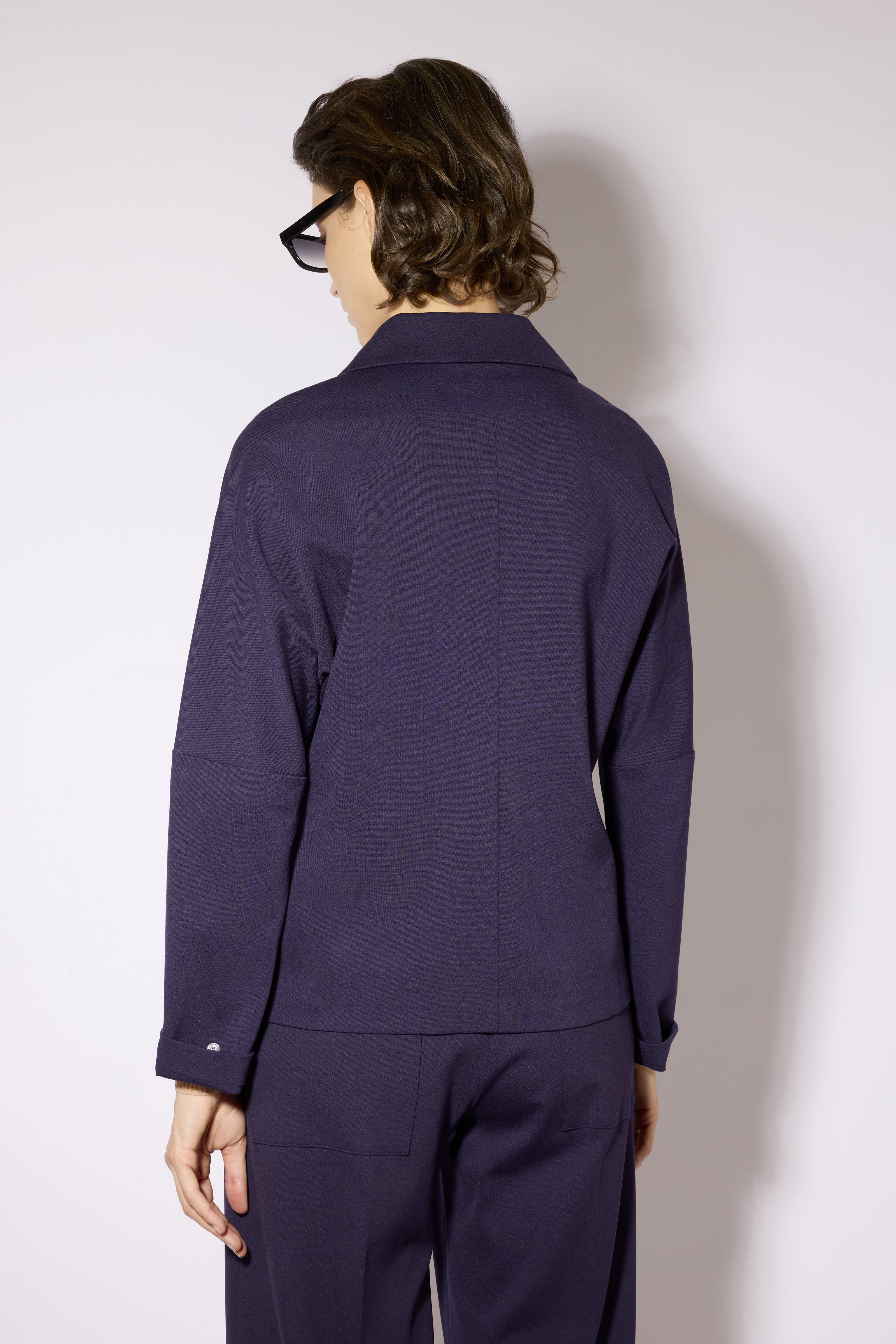 Liviana Conti Miranda blouse mirtillo manches longues col polo