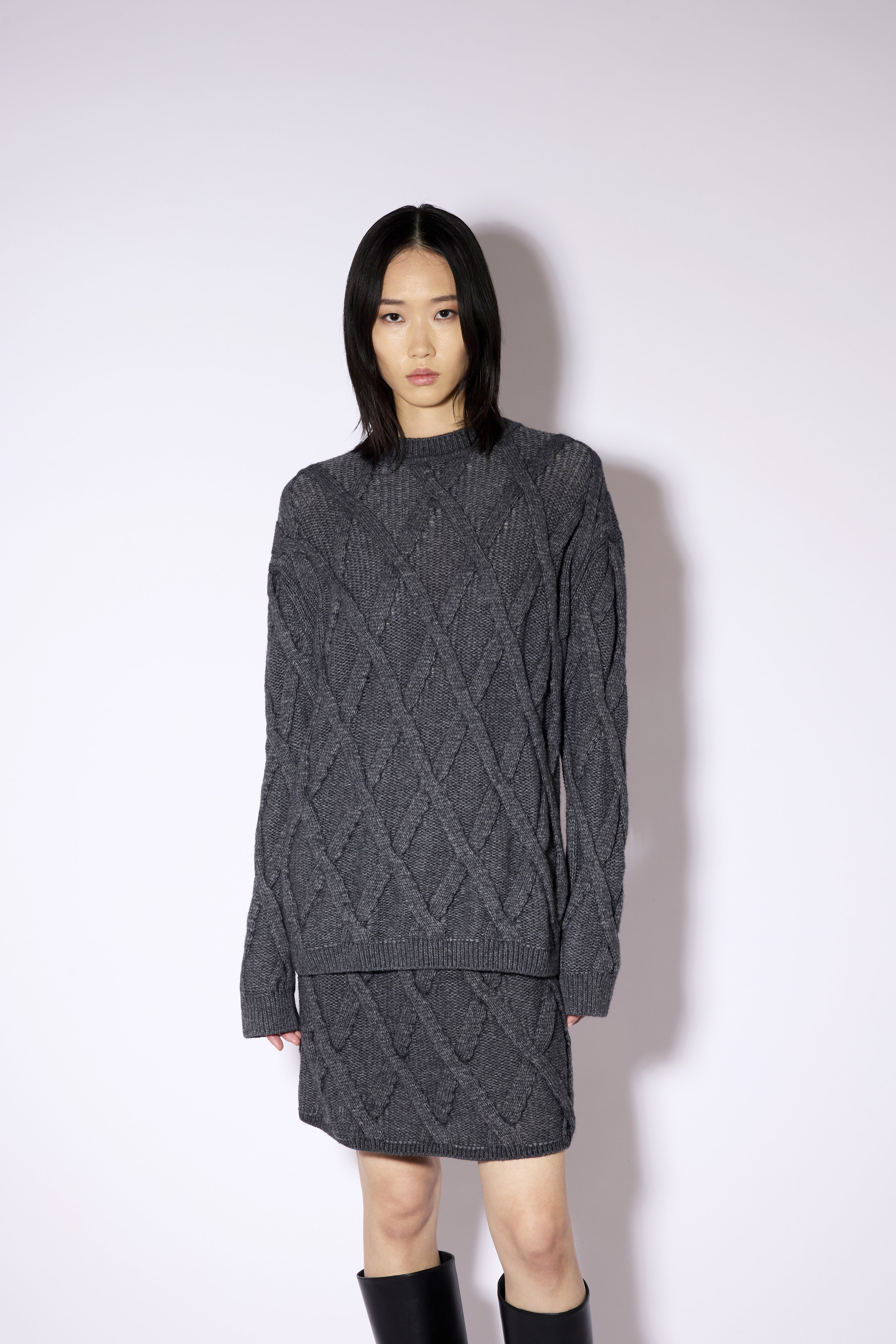 Liviana Conti Ruby pull maille anthracite gris chiné