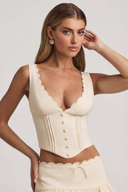 Oh Polly 12944 Lucia top corset ivoire décolleté