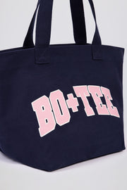 Bo+Tee tote bag cabas toile bleu marine coton zippé