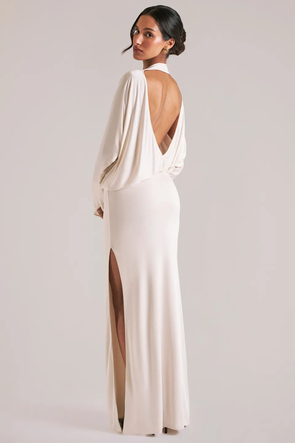 Oh Polly Dresses 15917 robe maxi vanille drapée