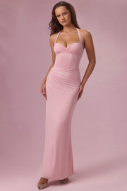 Oh Polly Dresses 15835 robe longue jersey Blush corset fente