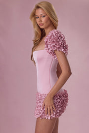 Oh Polly Soretta boléro court rose fleurs 3D