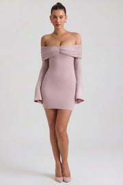 Oh Polly Thais robe mini moulante taupe modal cachemire
