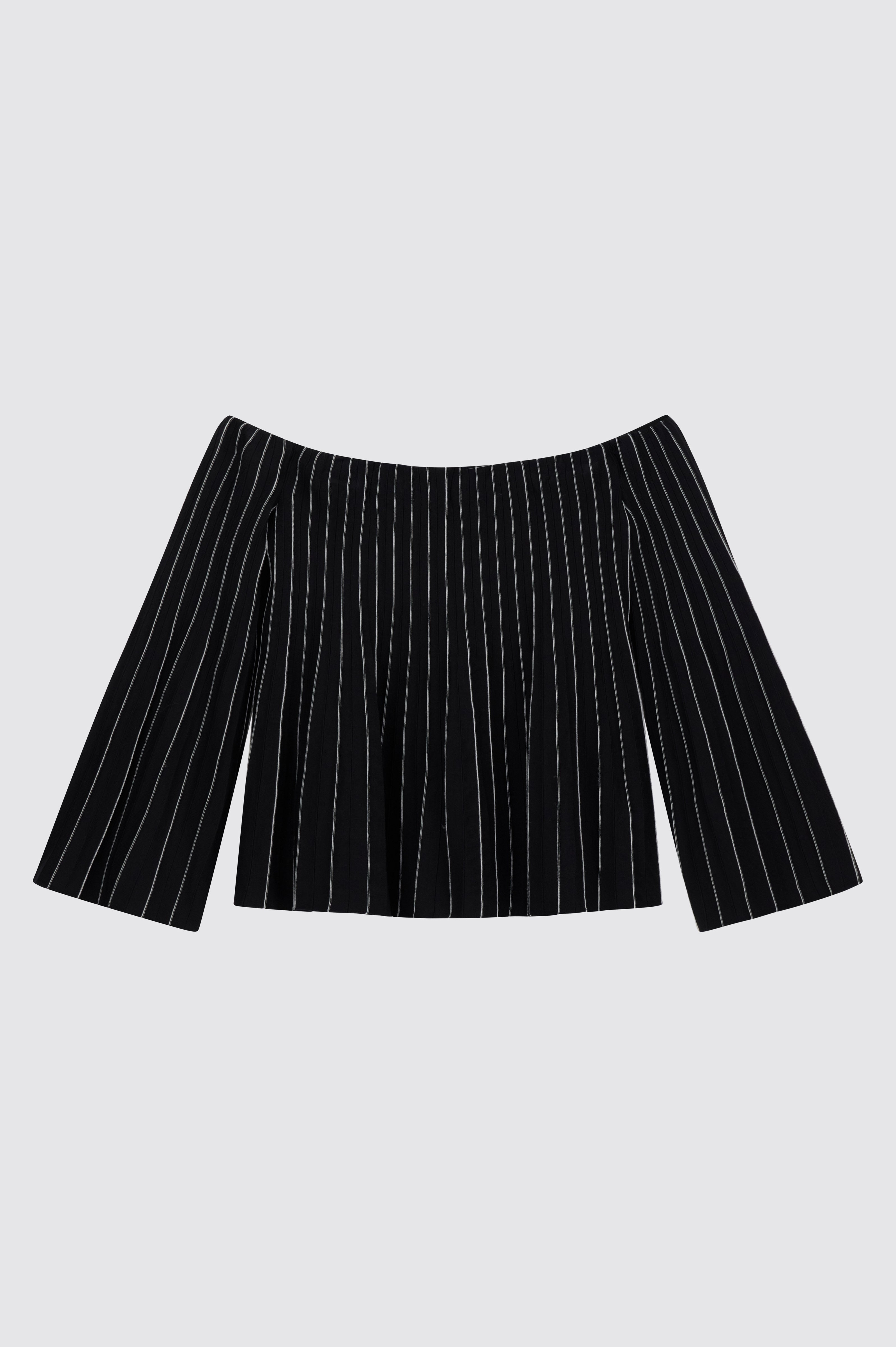 Liviana Conti Dolfina pull plissé noir blanc nylon