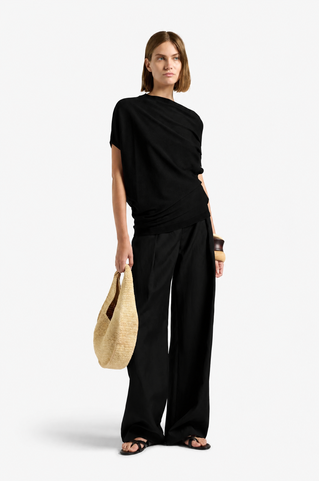Liviana Conti Larisa maille noire drapée viscose