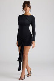 Oh Polly Circe robe mini noire manches longues jersey