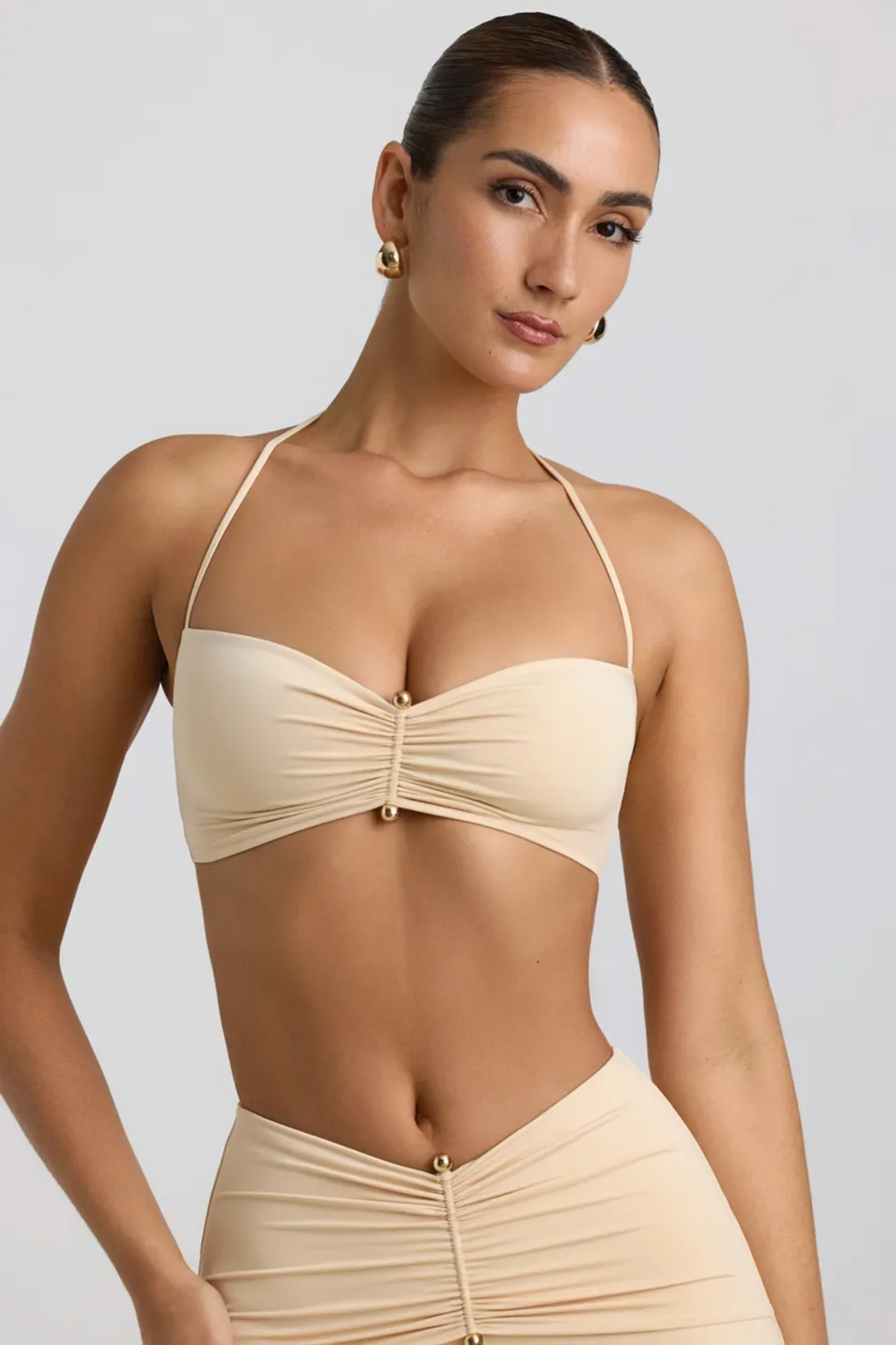 Oh Polly Jerika bralette halterneck crème jersey 6 cm