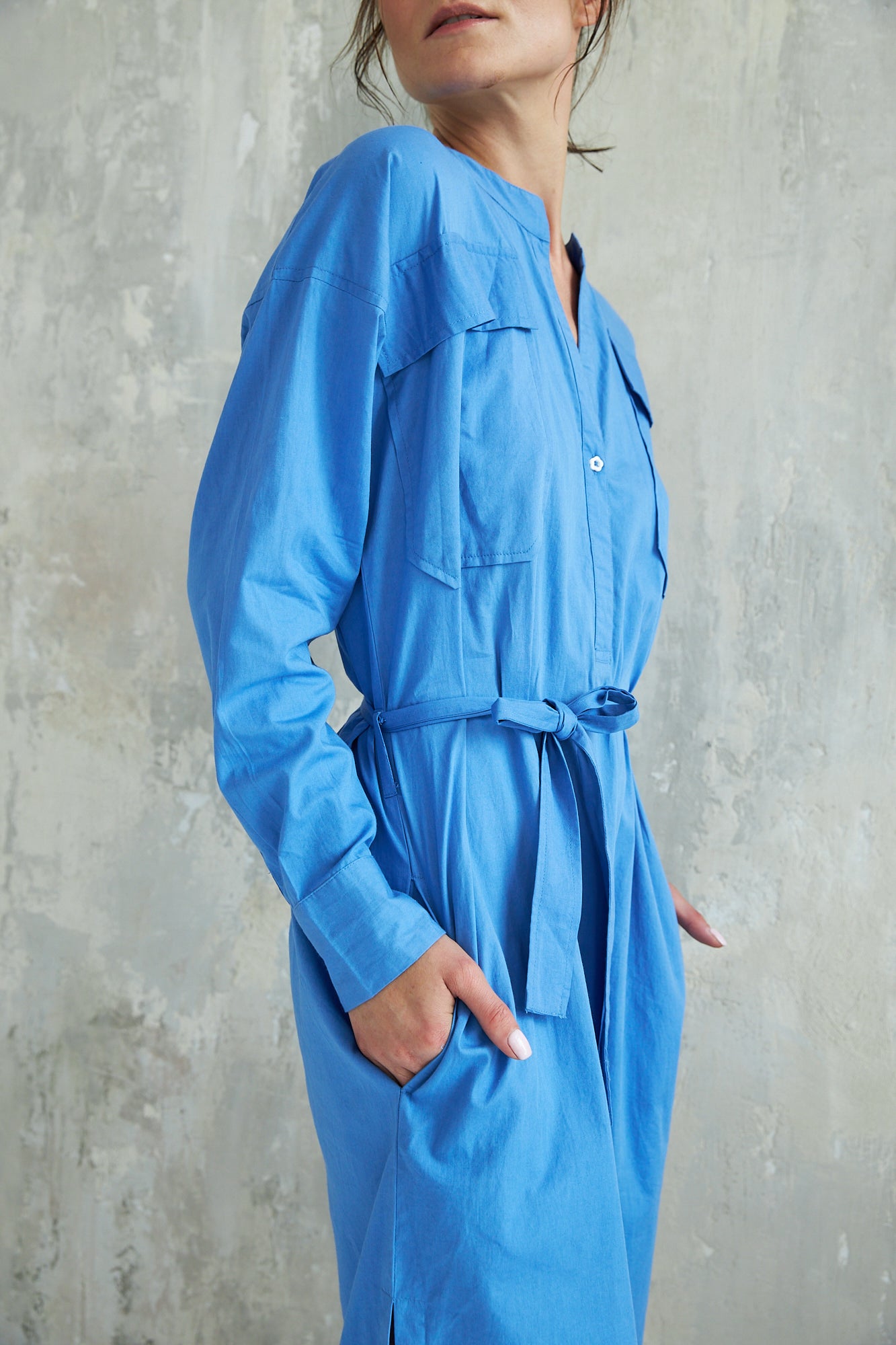 Chicosoleil Robes Robe Bambou bleu saphir coton S