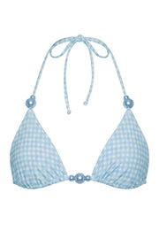 Oh Polly Swim Auli Haut Triangle Vichy Bleu Perles