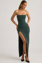 Oh Polly Embellished La Rochette 6750 robe maxi vert émeraude