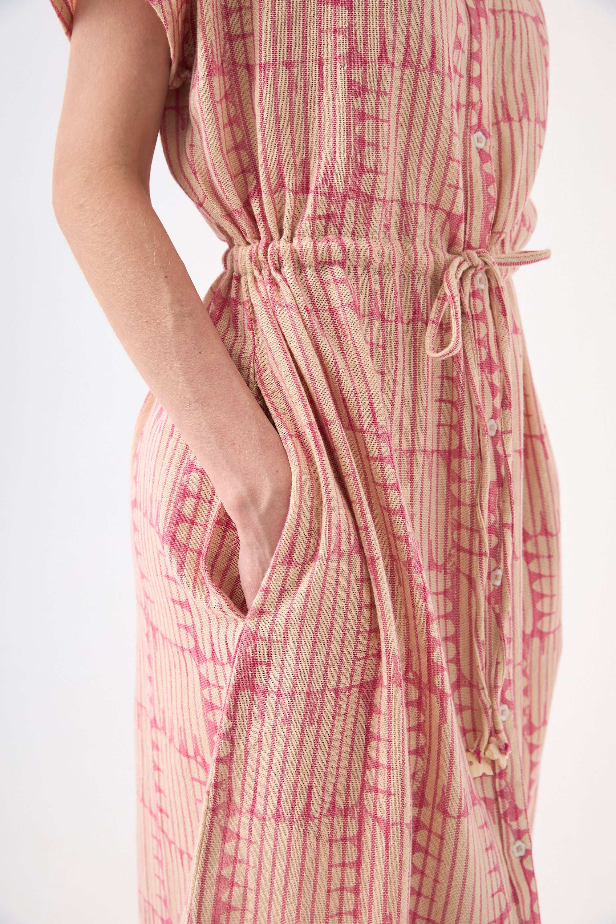 Chicosoleil Deepty robe longue rosewood coton poches