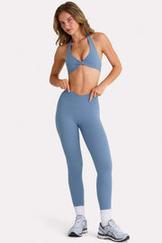 Bo+Tee Soft Active Legging Long Marine Taille Croisée