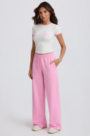 Oh Polly Baby T-Shirt Crop Blanc Coton Cerise Taille S