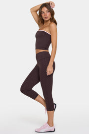 Oh Polly Bo+Tee Soft Active legging capri marron chocolat