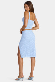 Oh Polly Ana 16577 jupe midi dentelle bleu