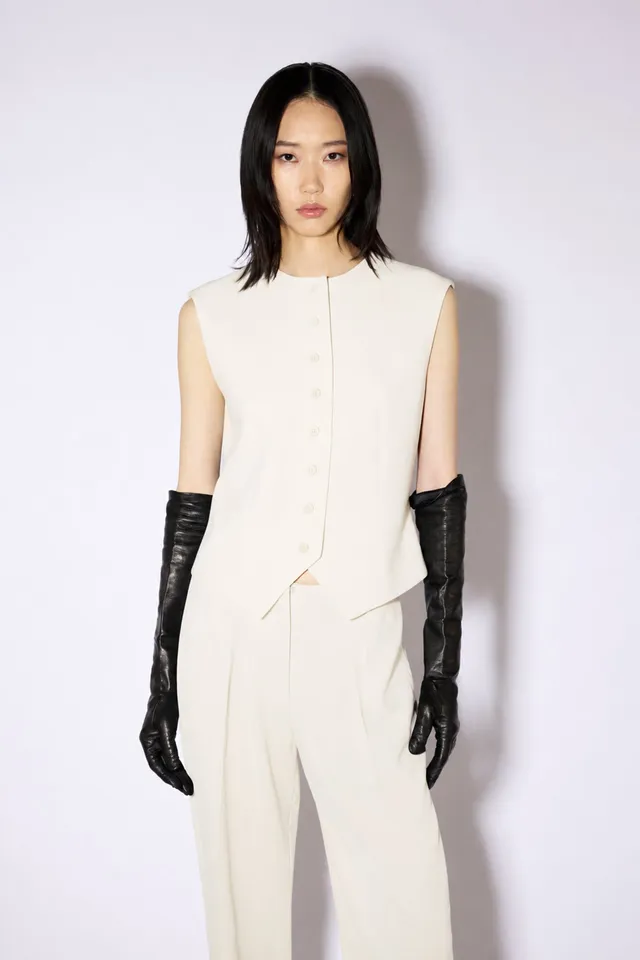 Liviana Conti Bart gilet tailleur noir crêpe taille 40