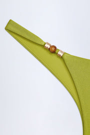 Oh Polly Bermuda bas bikini cheeky vert olive perles
