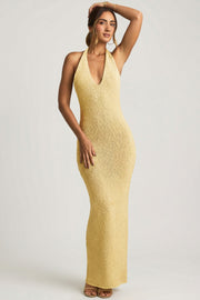 Oh Polly Mirri 14471 robe longue jaune bouclé licou