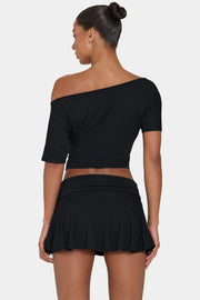 Oh Polly ButterCloud Mini Jupe-Short Black jupe