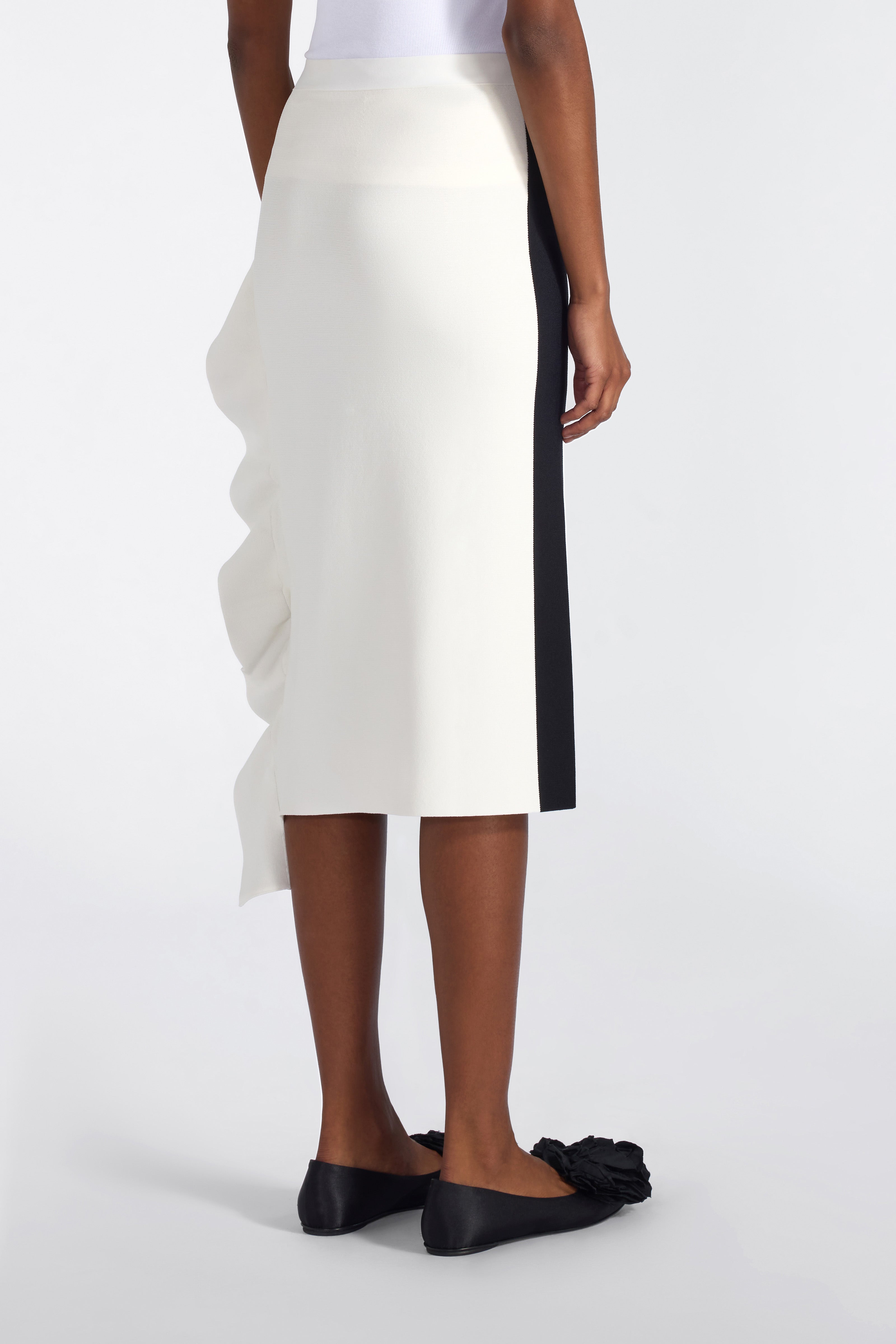 Liviana Conti Gillian jupe midi viscose noir/pomice