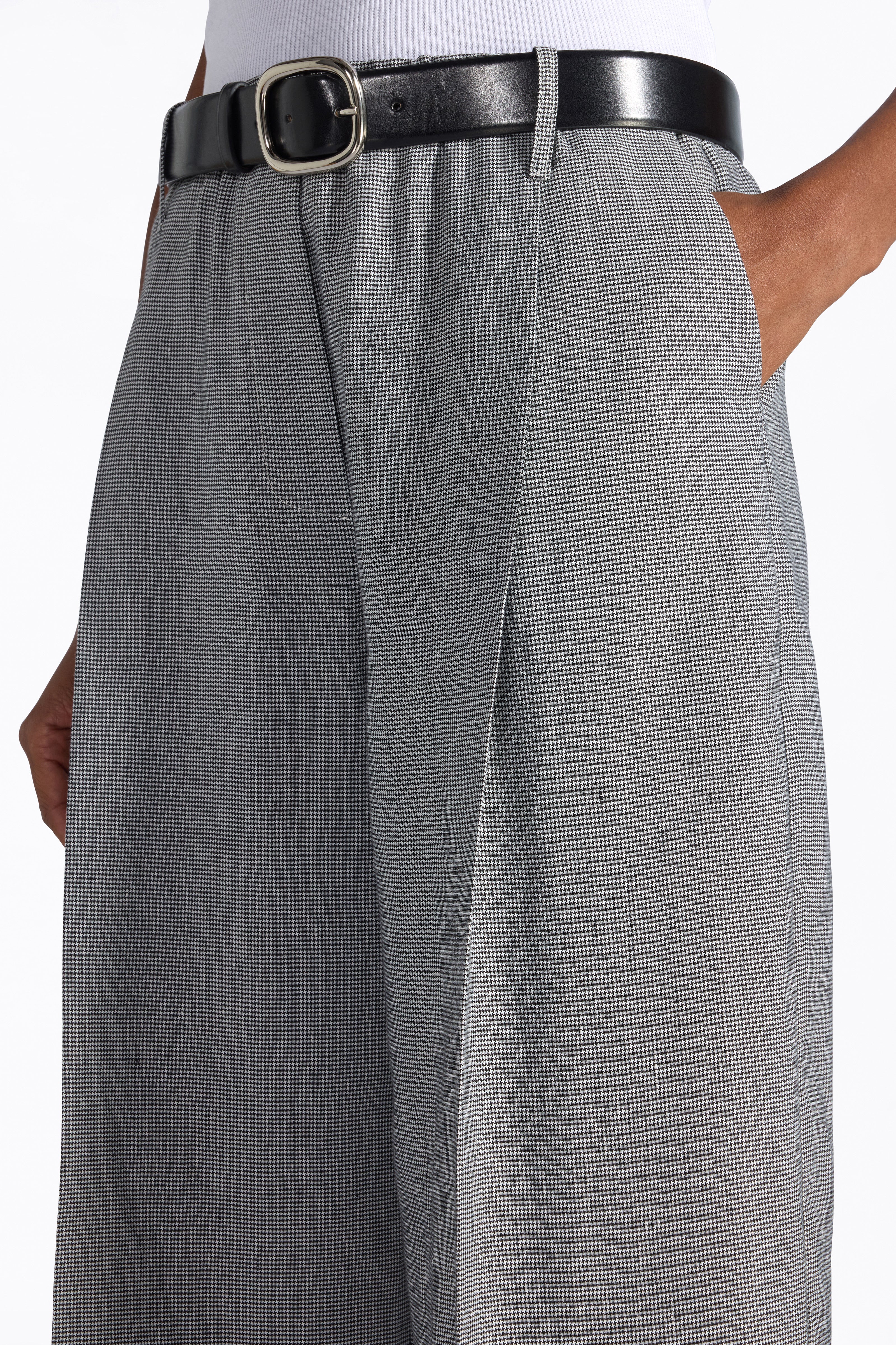 Liviana Conti Arthur pantalon palazzo pied de poule noir lin